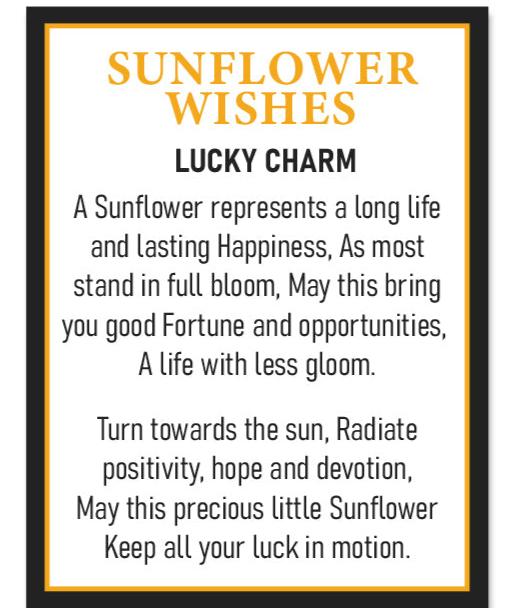 Lucky "Sunflower” charm, reverse side craftsmanship — Eternal Spirit