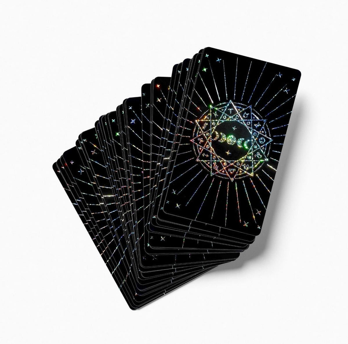Sample card from the Solis Divinity Tarot (Black & Holographic Keyword Edition), tarot deck — Eternal Spirit