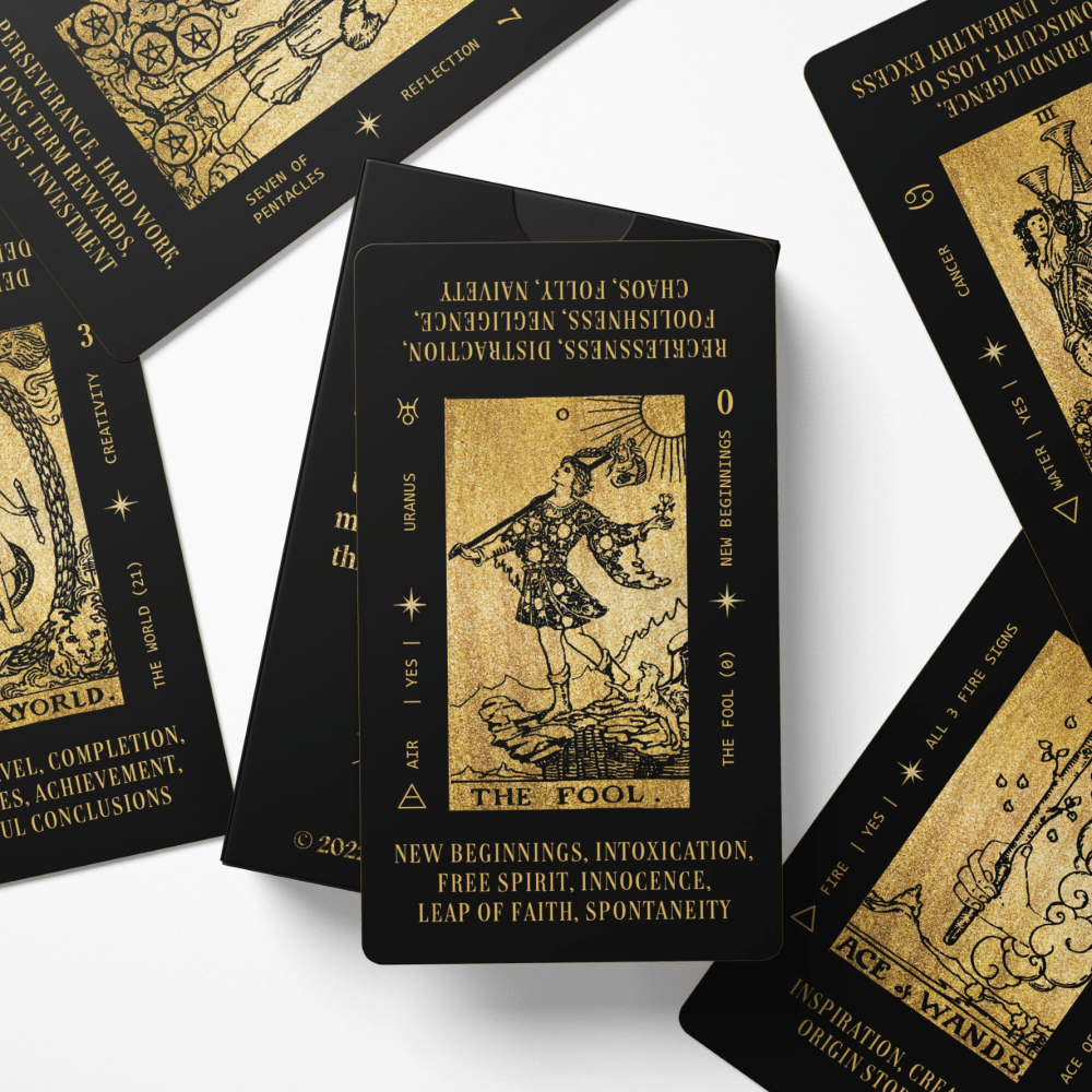 Sample card from the Solis Divinity Tarot (Black & Gold Edition) tarot deck — Eternal Spirit