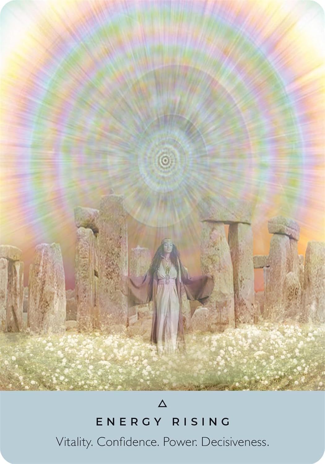 The Ancient Stones Oracle card revealing the deck's deeply layered symbolism — Eternal Spirit
