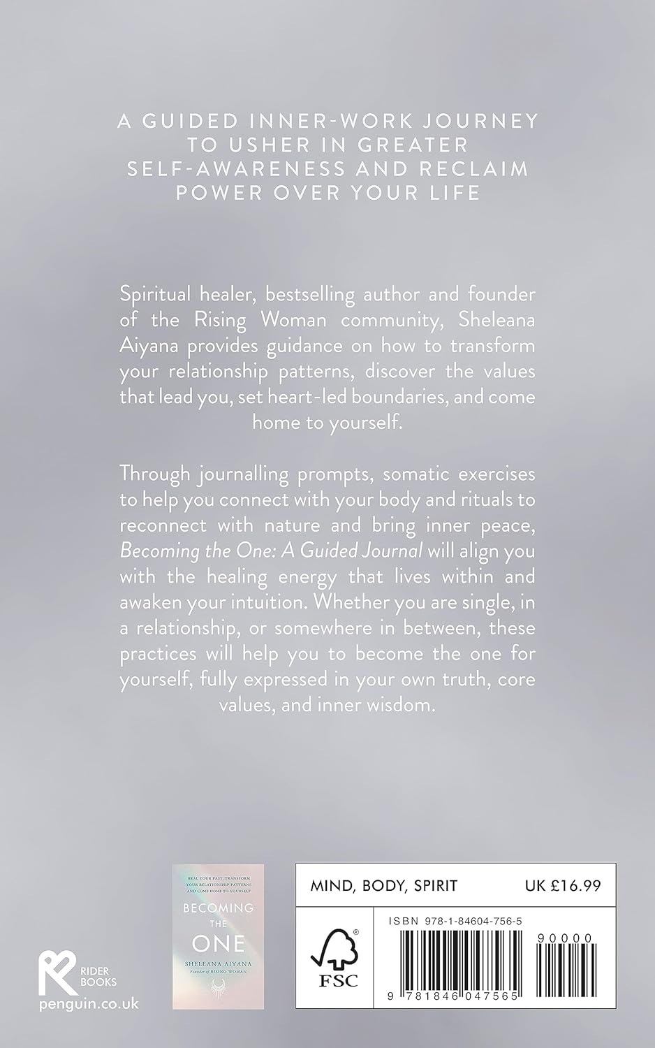 back cover of Becoming The One, A Guided Journal — Eternal Spirit