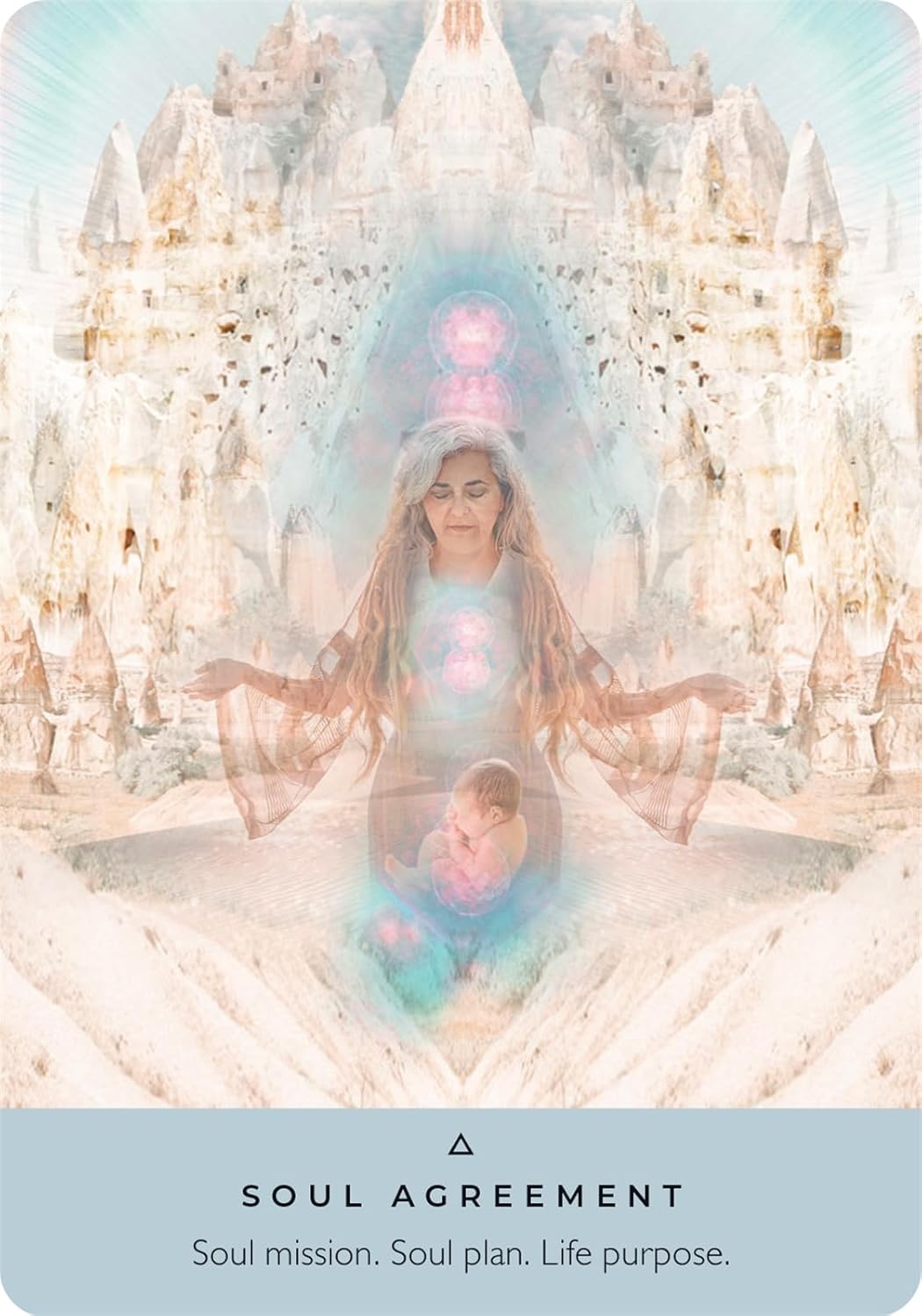 The Ancient Stones Oracle card portraying the deck's otherworldly aesthetic — Eternal Spirit