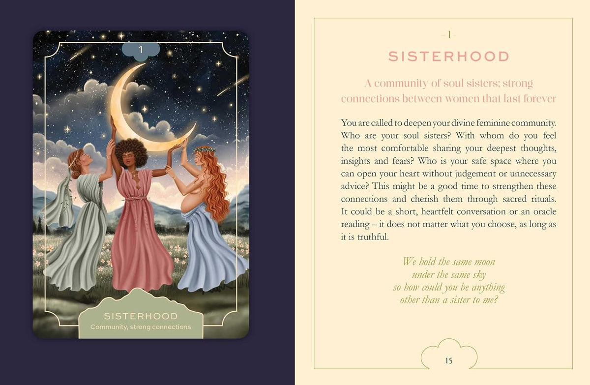 Feminine Wisdom Oracle card revealing the deck's mystical artwork — Eternal Spirit