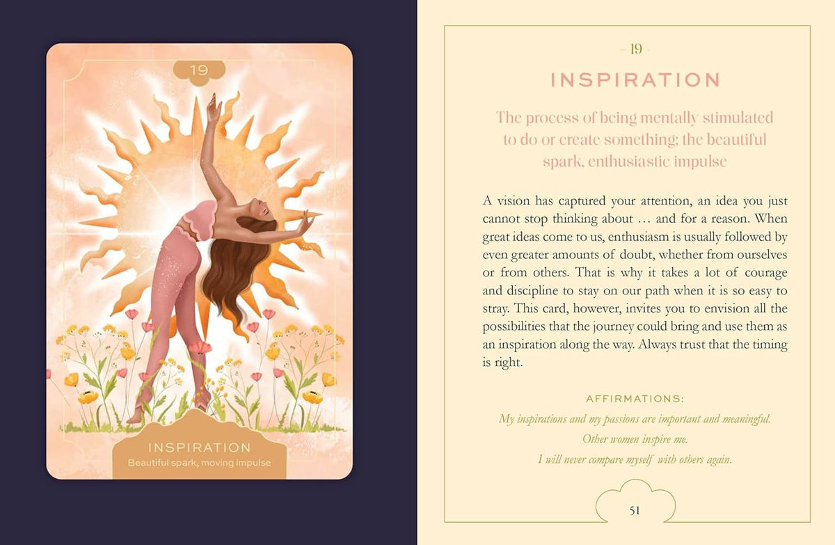 Feminine Wisdom Oracle card celebrating the deck's unique visual language — Eternal Spirit