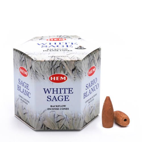 backflow incense cones - hem "white sage", cone-shaped incense for backflow burners — Eternal Spirit