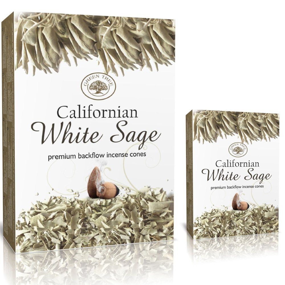 backflow incense cones - green tree "white sage", cone-shaped incense for backflow burners — Eternal Spirit