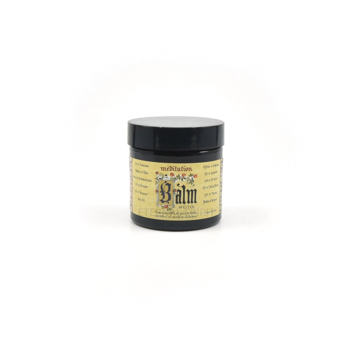 Sacred Elements meditation balm, ingredient and label detail — Eternal Spirit
