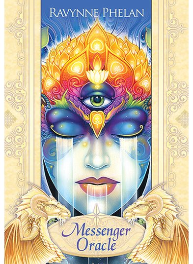 Messenger Oracle box with golden all-seeing eye and ornate mask design — Eternal Spirit