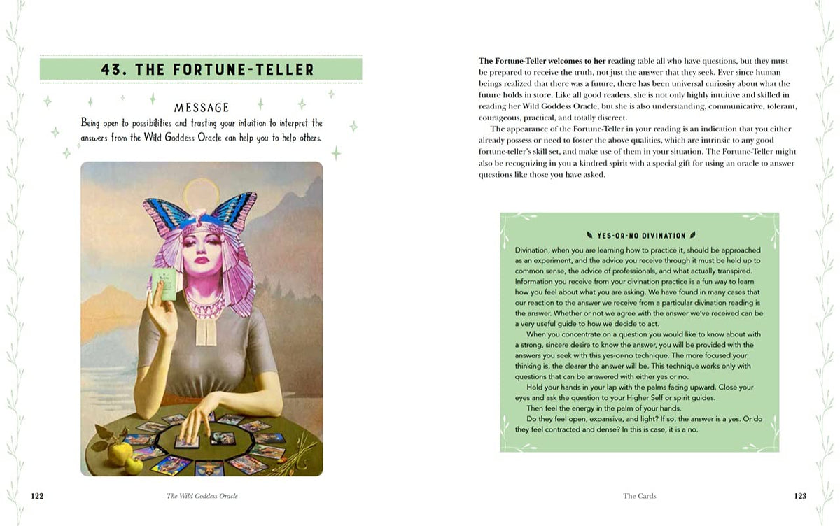 The Wild Goddess Oracle card revealing the deck's deeply layered symbolism — Eternal Spirit