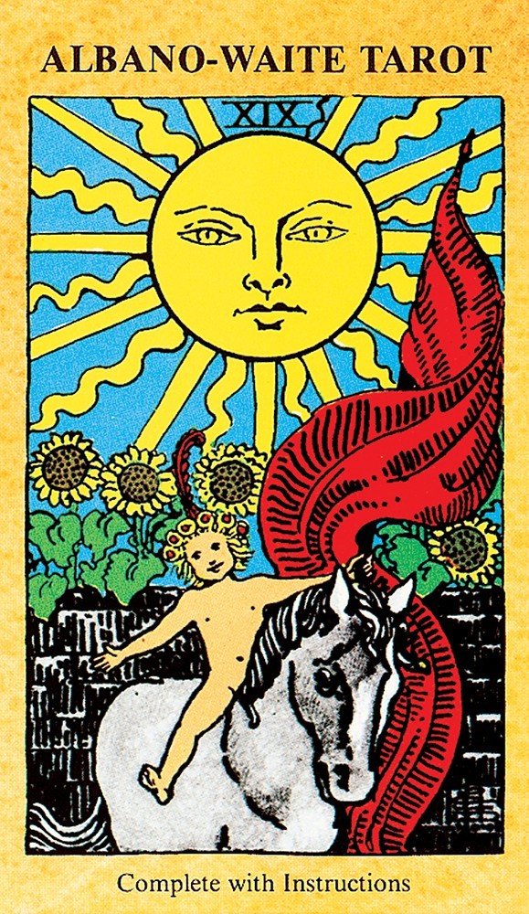Albano-Waite Tarot colourful box with sun and zodiac imagery — Eternal Spirit