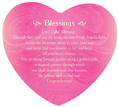 Blessings card with pink heart and guardian angel message — Eternal Spirit