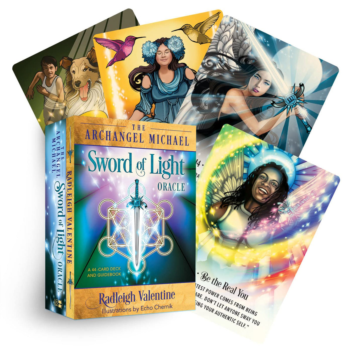 The Archangel Michael Sword of Light Oracle deck, Sword of Light card showing radiant blade with angelic — Eternal Spirit
