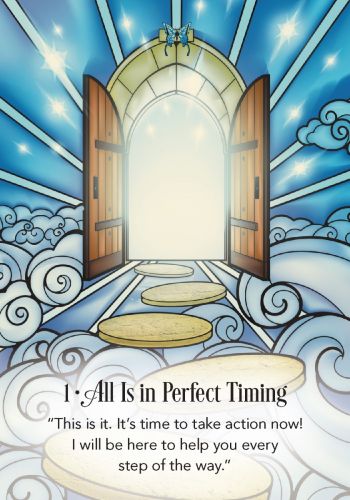 The Archangel Michael Sword of Light Oracle card highlighting the deck's symbolic art — Eternal Spirit
