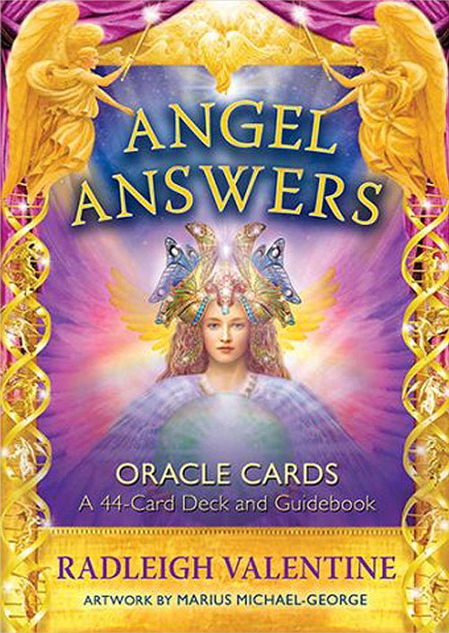 Angel Answers Oracle box with bold red and gold lettering by Radleigh Valentine — Eternal Spirit