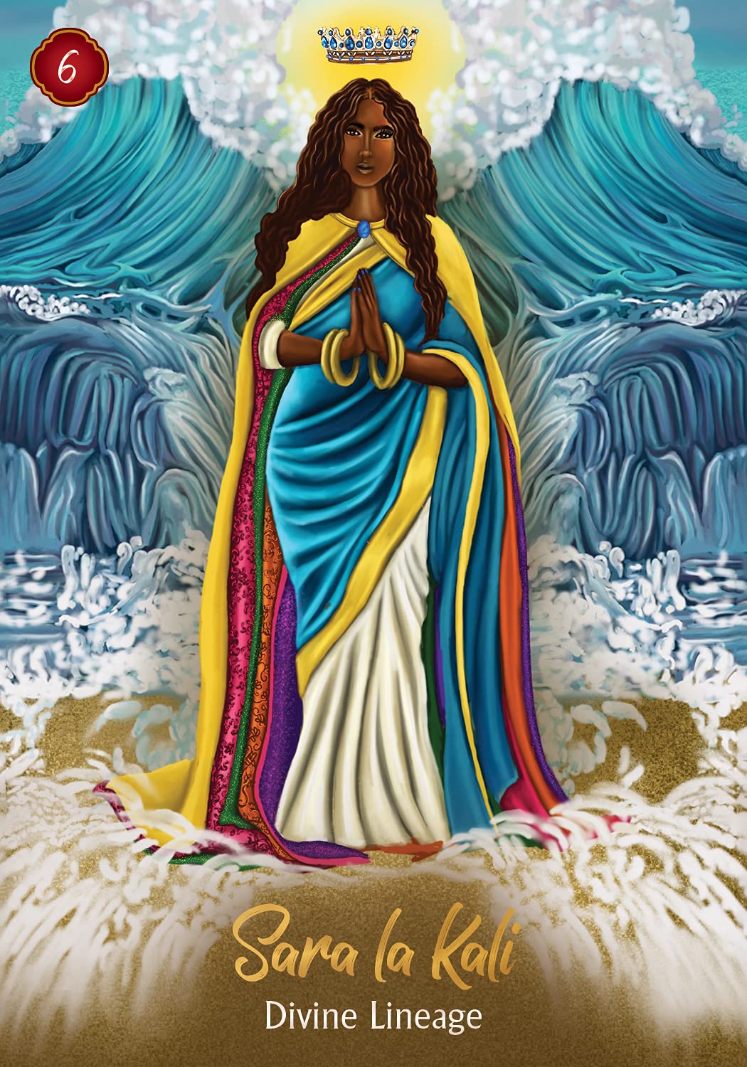 African Goddess Rising card exploring the deck's contemplative imagery — Eternal Spirit