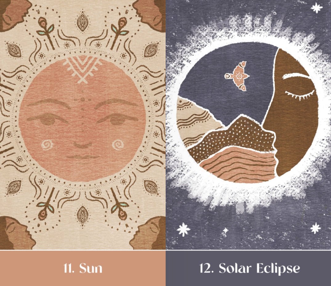 The Sacred Cycles Oracle card portraying the deck's otherworldly aesthetic — Eternal Spirit