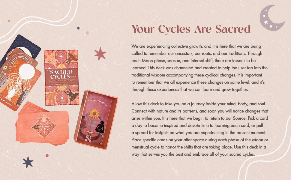 The Sacred Cycles Oracle card displaying the deck's hand-painted illustrations — Eternal Spirit