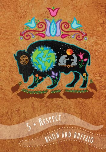 Wisdom Of The Elders Oracle deck, The Bard card with Celtic musician playing harp amid swirling stories — Eternal Spirit