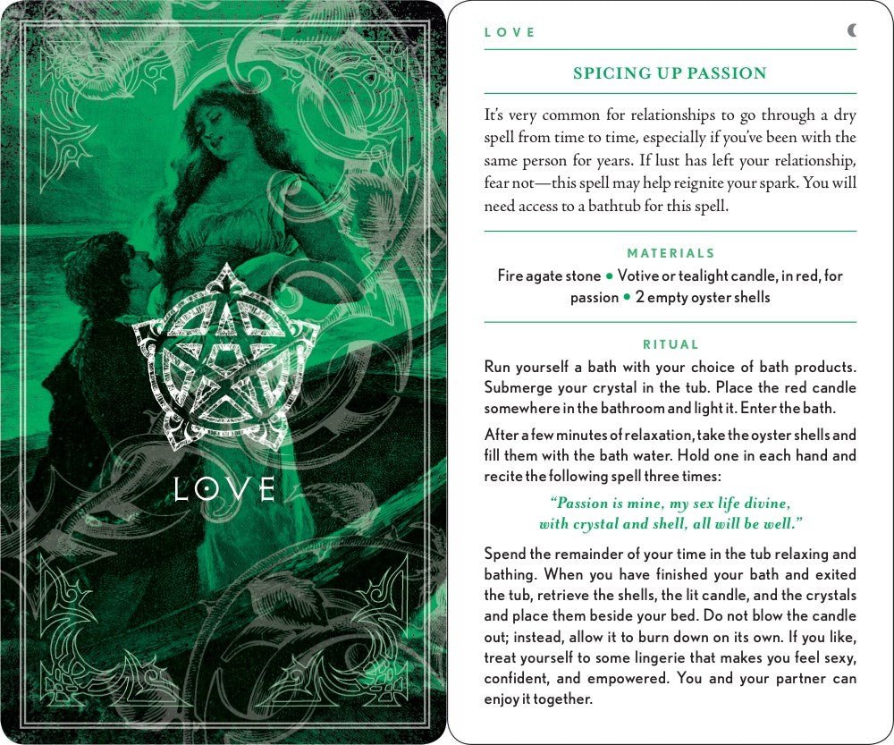 Wiccapedia spell deck showing box contents with book and cards — Eternal Spirit