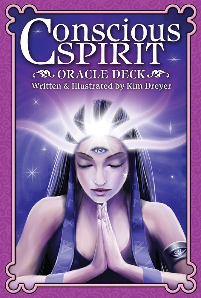 Conscious Spirit Oracle box with woman's face and cosmic eye by Kim Dreyer — Eternal Spirit