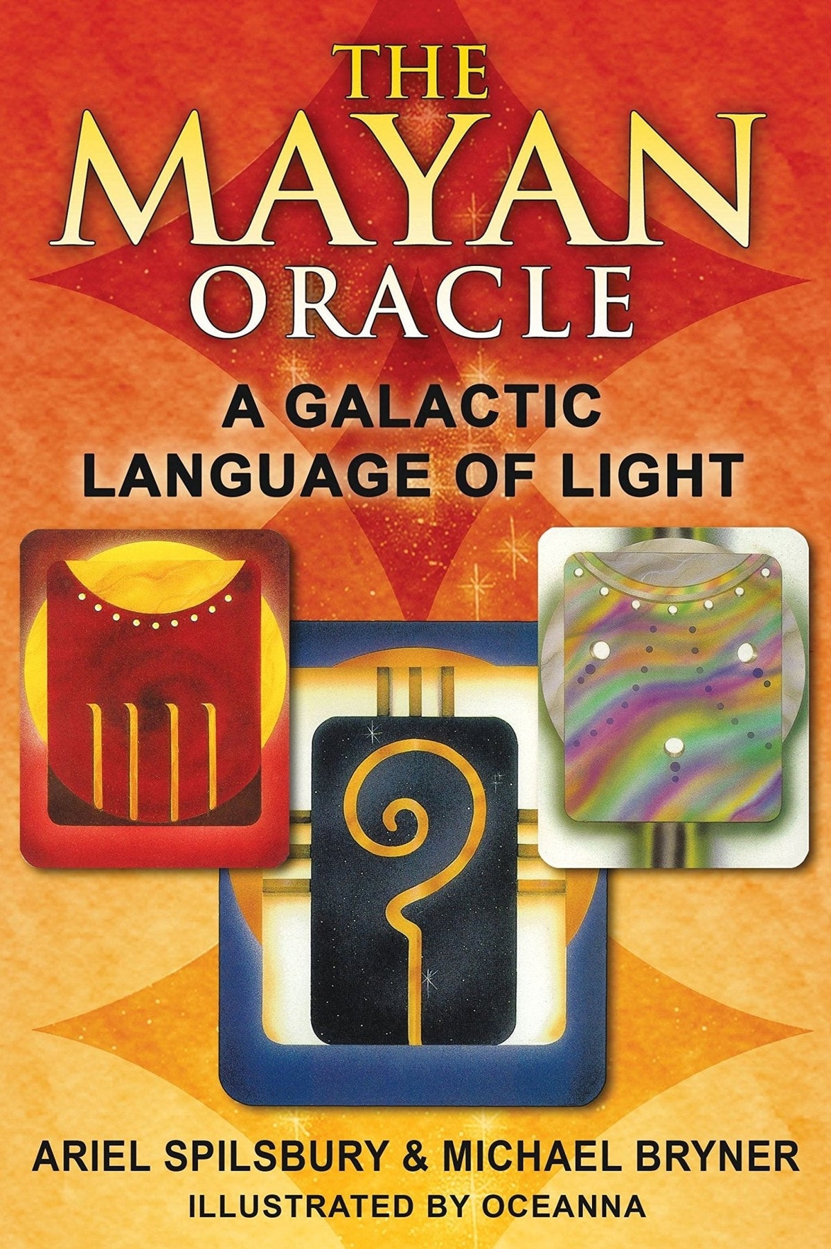 The Mayan Oracle box with red and gold glyphs, A Galactic Language of Light — Eternal Spirit