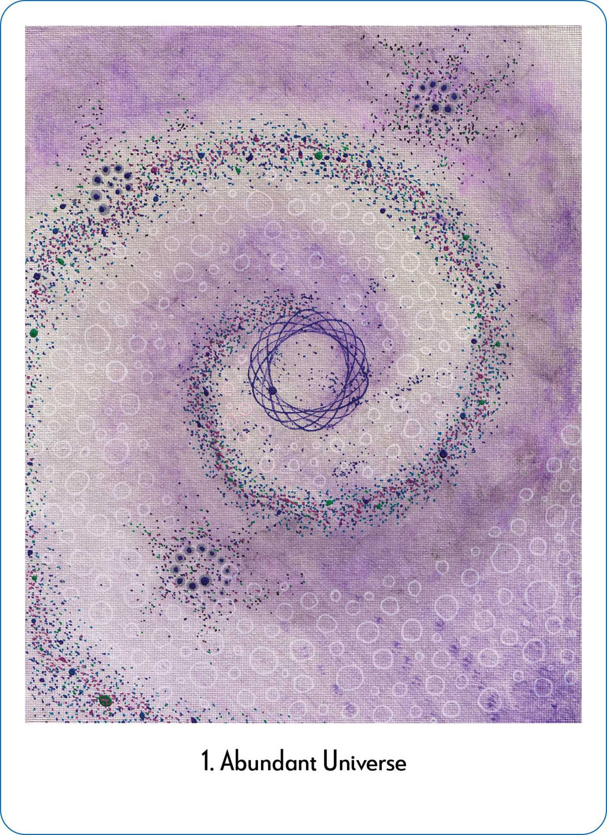 Empath Activation Cards, Abundant Universe card with cosmic galaxy and rainbow energy swirl — Eternal Spirit