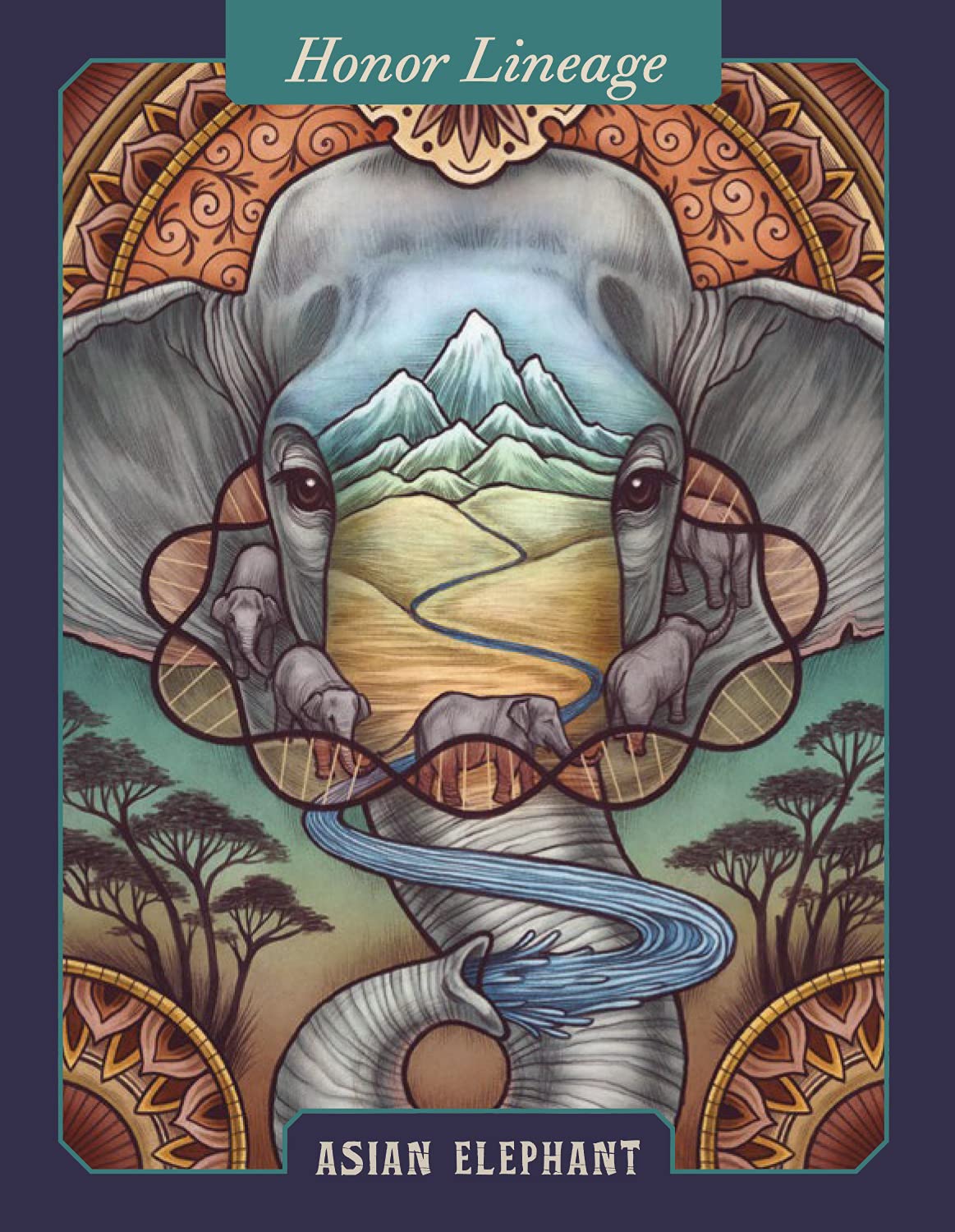 The Illustrated Beastiary Oracle card revealing the deck's mystical artwork — Eternal Spirit