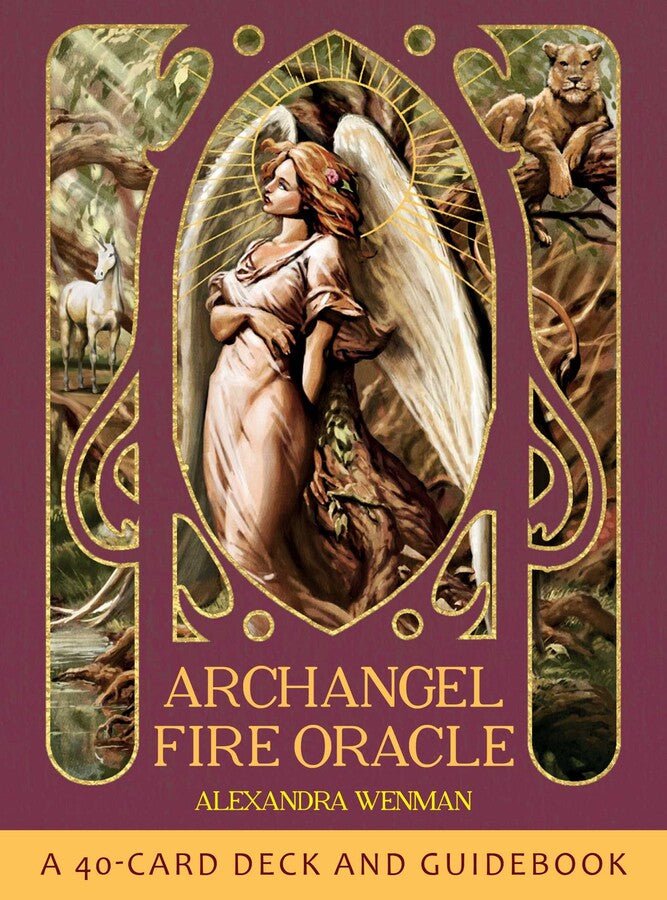 Archangel Fire Oracle gold and red box by Alexandra Wenman, 40-card deck — Eternal Spirit