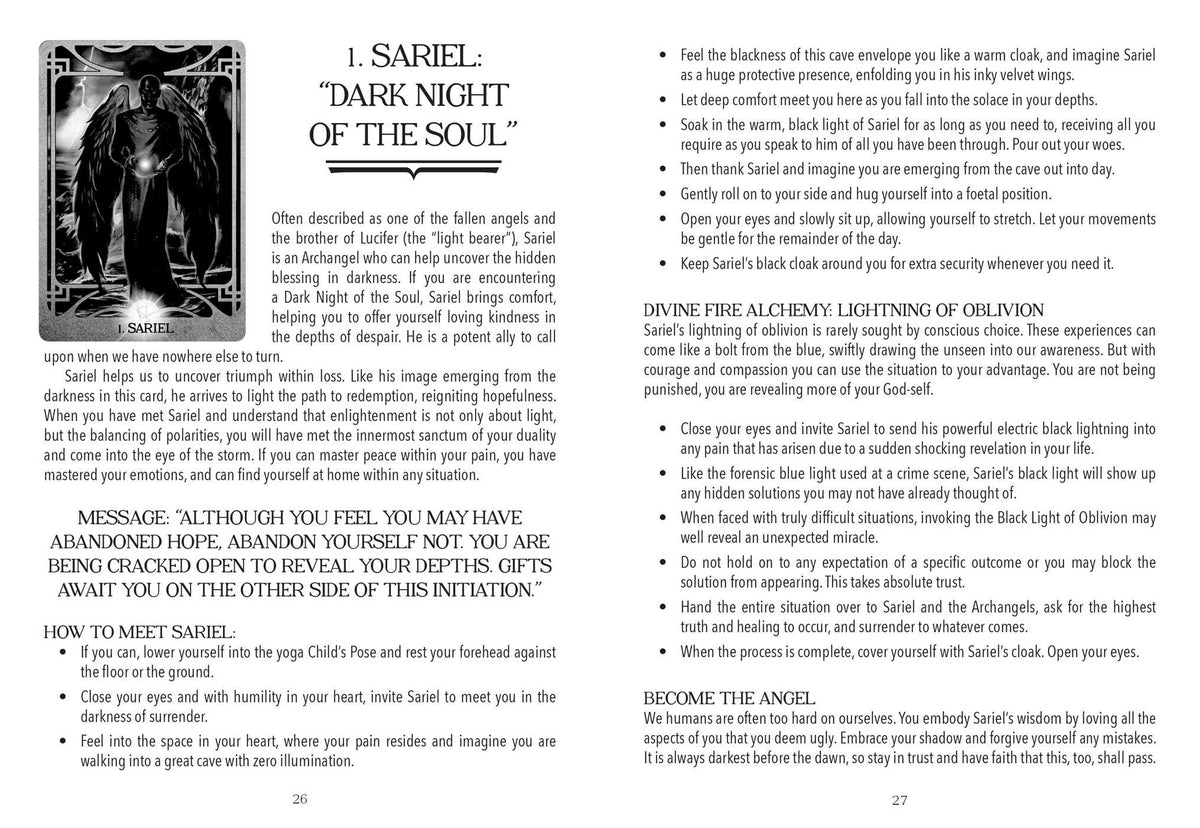 Archangel Fire Oracle card revealing the deck's mystical artwork — Eternal Spirit