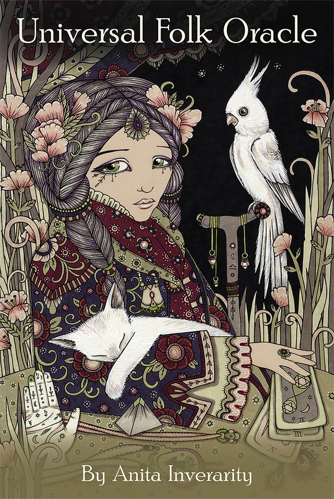 Universal Folk Oracle box with folk art bird and floral design by Anita Inverarity — Eternal Spirit