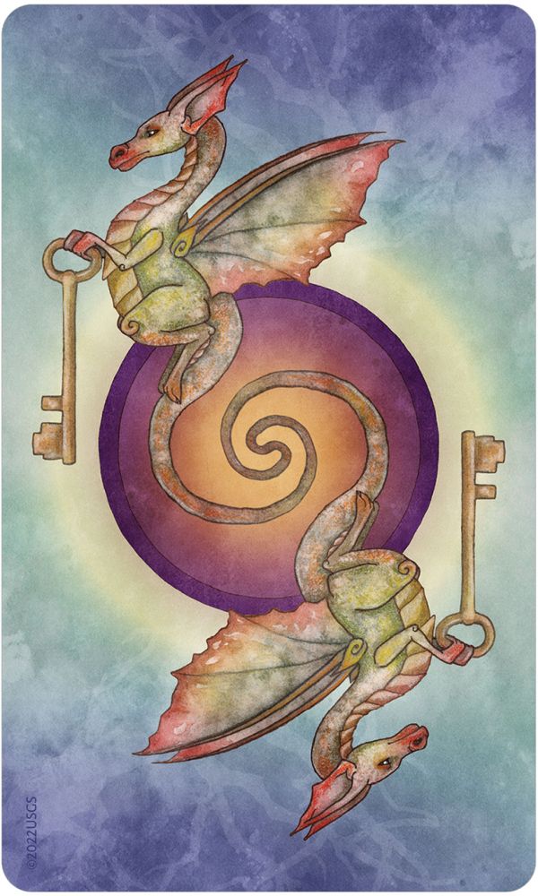 For the Love of Dragons card portraying the deck's otherworldly aesthetic — Eternal Spirit