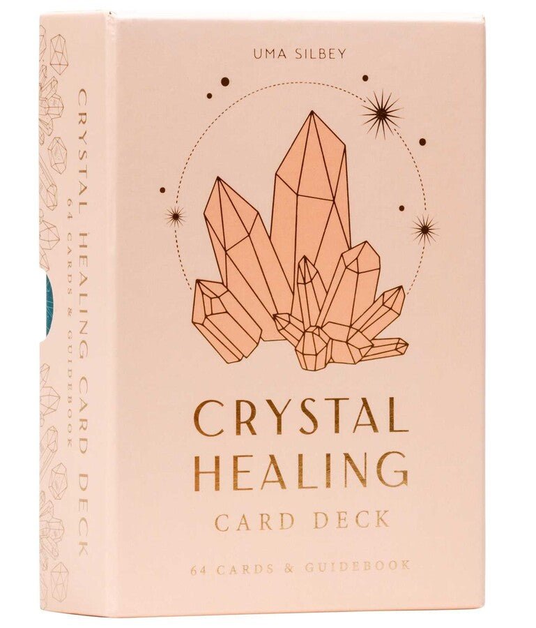 Crystal Healing Card Deck light blue box with crystal specimen illustrations — Eternal Spirit