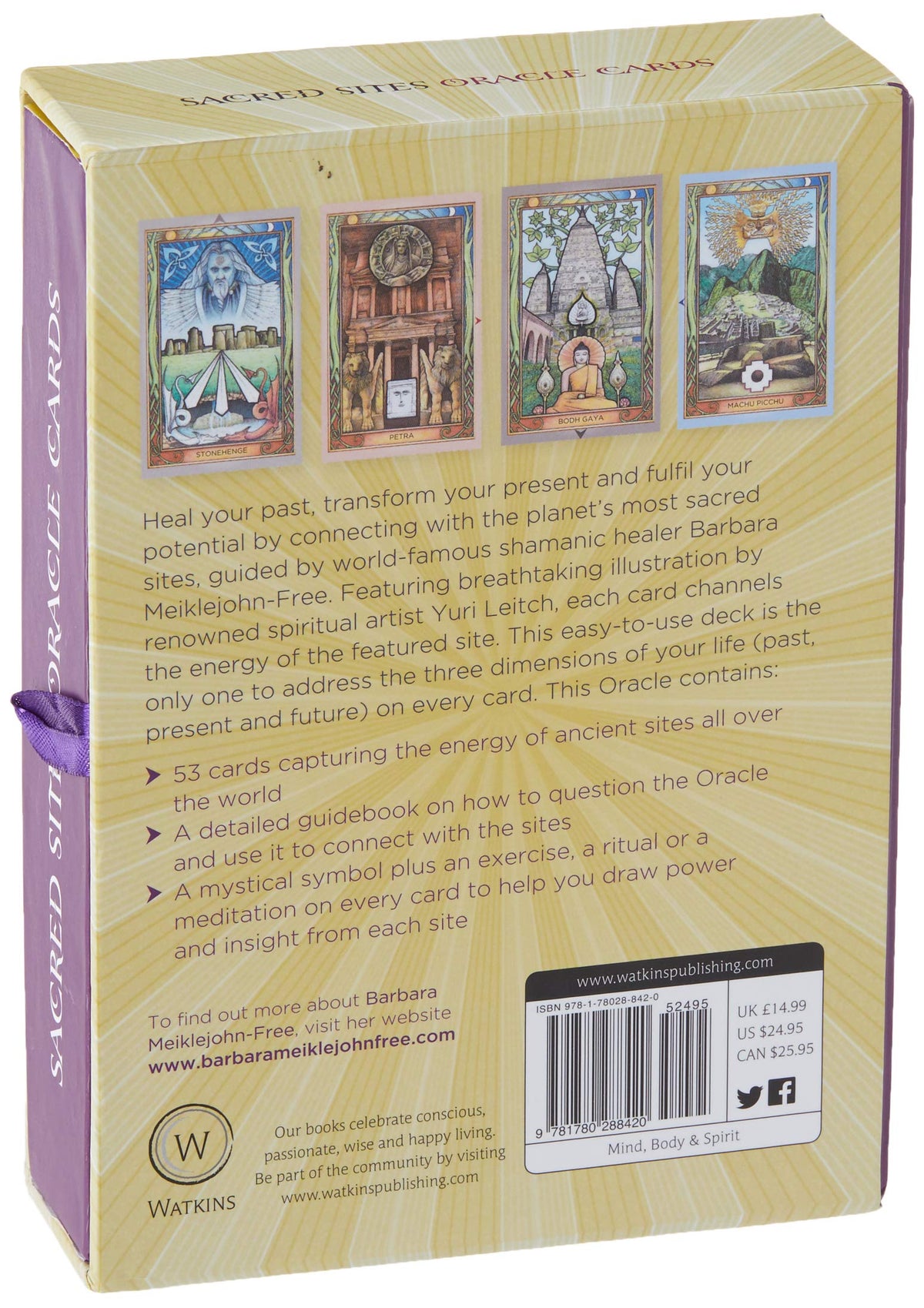 Spread of sacred sites oracle cards showing historical monuments — Eternal Spirit