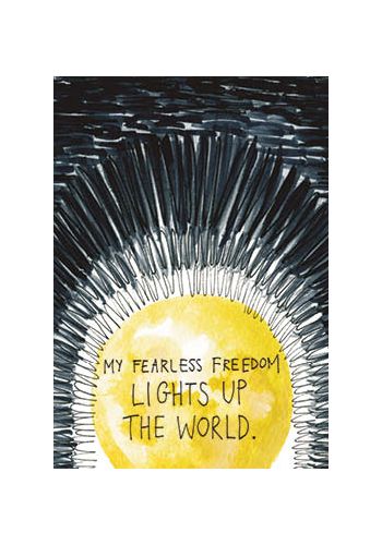 The Universe Has Your Back Cards, My Fearless Presence Lights Up the World card with golden sun rays — Eternal Spirit
