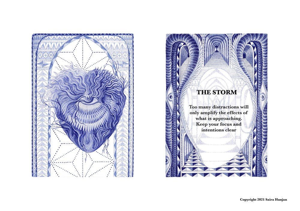 The All Seeing Heart Oracle card revealing the deck's mystical artwork — Eternal Spirit