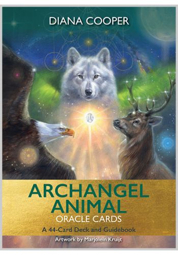 Archangel Animal Oracle box with white wolf and cosmic light by Diana Cooper — Eternal Spirit