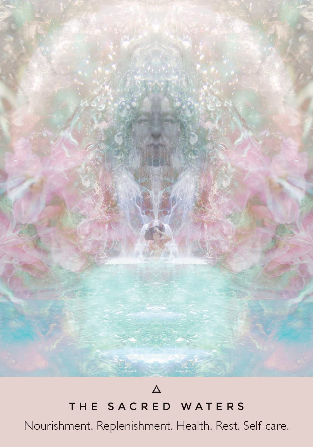 The Sacred Waters card with flowing river and mystical rose petals — Eternal Spirit