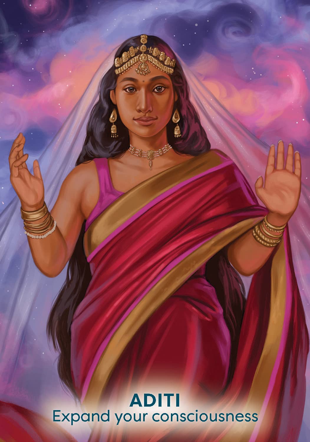 Goddesses, Gods and Guardians Oracle card showing the deck's detailed artistic vision — Eternal Spirit