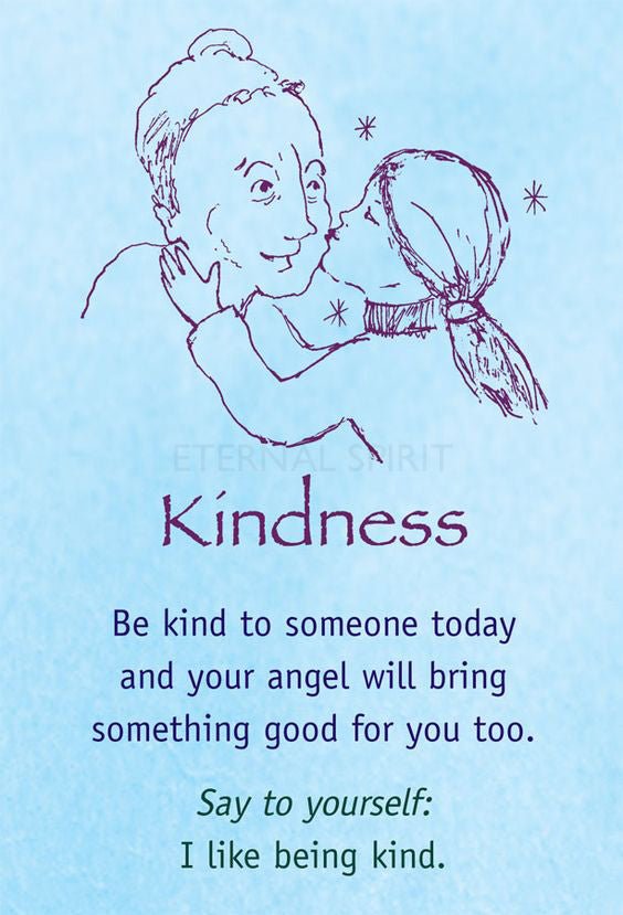 Angel Cards For Children deck, Kindness card with butterfly illustration and gentle affirmation text — Eternal Spirit