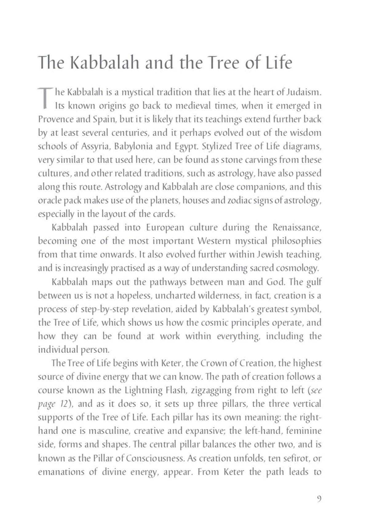 Kabbalah: The Tree of Life Oracle card presenting the deck's visionary illustrations — Eternal Spirit