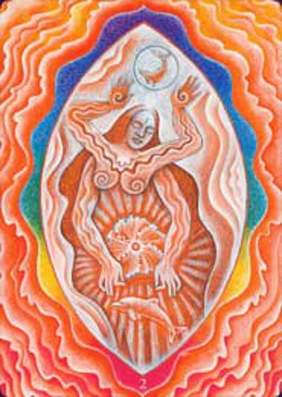 The Triple Goddess Tarot card sharing the deck's luminous illustration style — Eternal Spirit