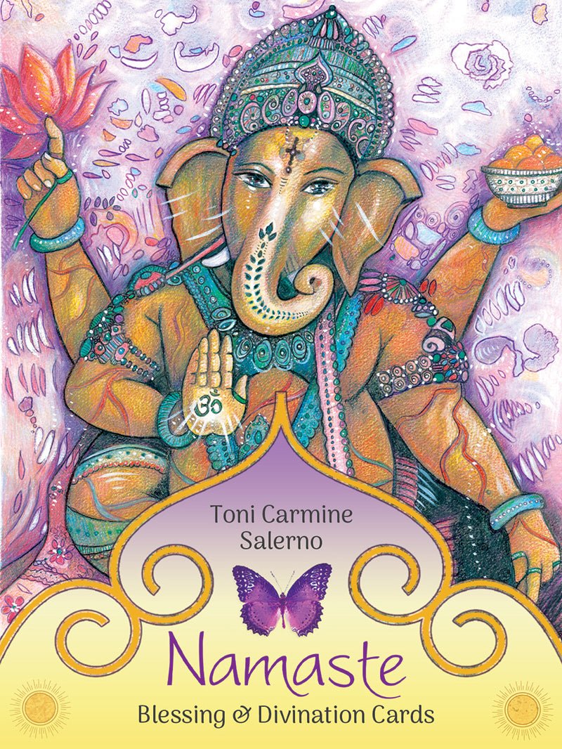 Namaste Oracle box with purple butterfly and lotus blessing design — Eternal Spirit