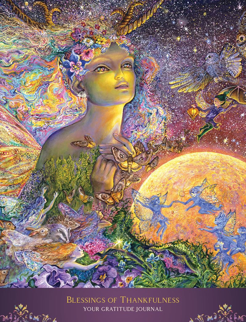 Blessings of Thankfulness Journal cover with cosmic goddess by Josephine Wall — Eternal Spirit