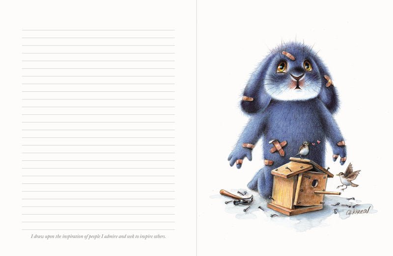Inner Child Journal featuring the journal's contemplative artwork — Eternal Spirit