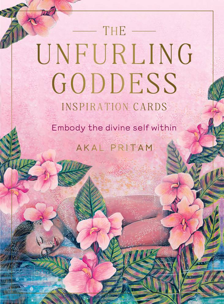 The Unfurling Goddess Inspiration Cards box with goddess by Akal Pritam — Eternal Spirit