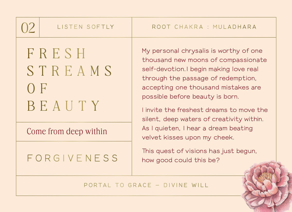 The Unfurling Goddess card portraying the deck's otherworldly aesthetic — Eternal Spirit