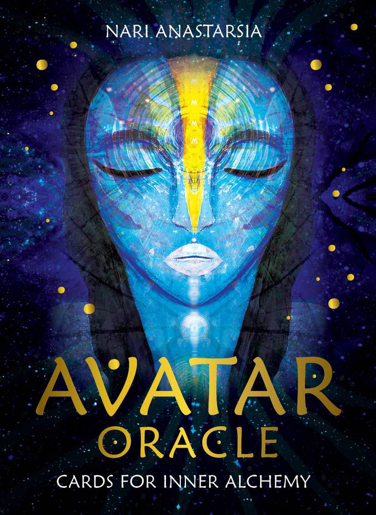 Avatar Oracle box with cosmic face and third eye in blue-purple by Nari Anastarsia — Eternal Spirit