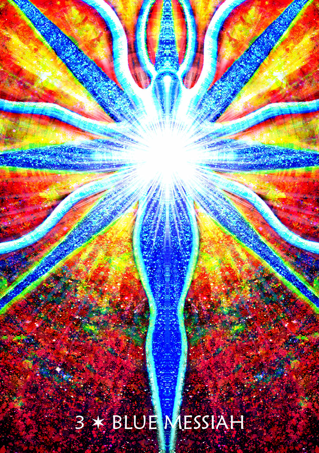 Red mosaic energy pattern card from Avatar Oracle inner alchemy deck — Eternal Spirit