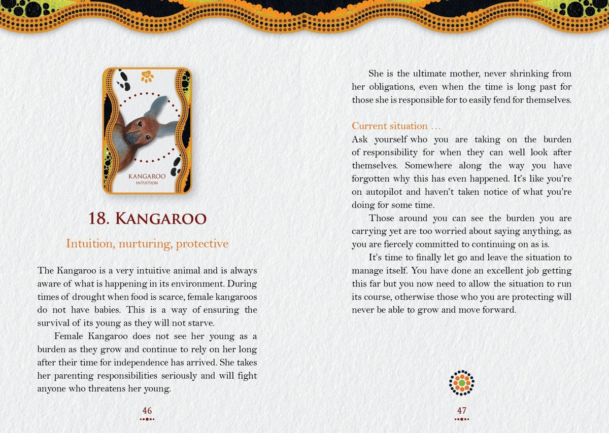 Aboriginal Healing Oracle card displaying the deck's hand-painted illustrations — Eternal Spirit