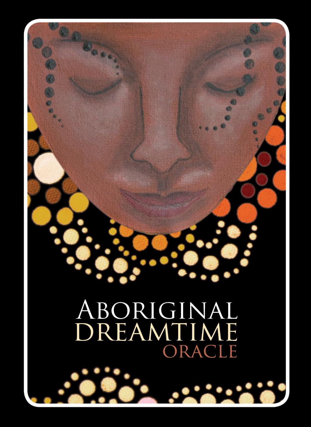 Aboriginal Dreamtime Oracle box with woman's face in dot-painting style — Eternal Spirit